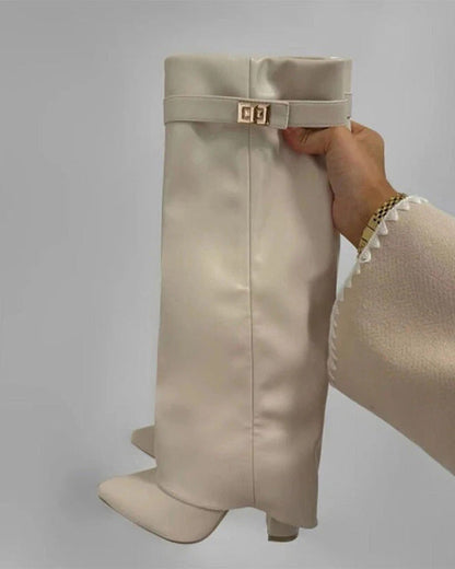Facerya kniehohe Lederstiefel mit spitzer Zehe