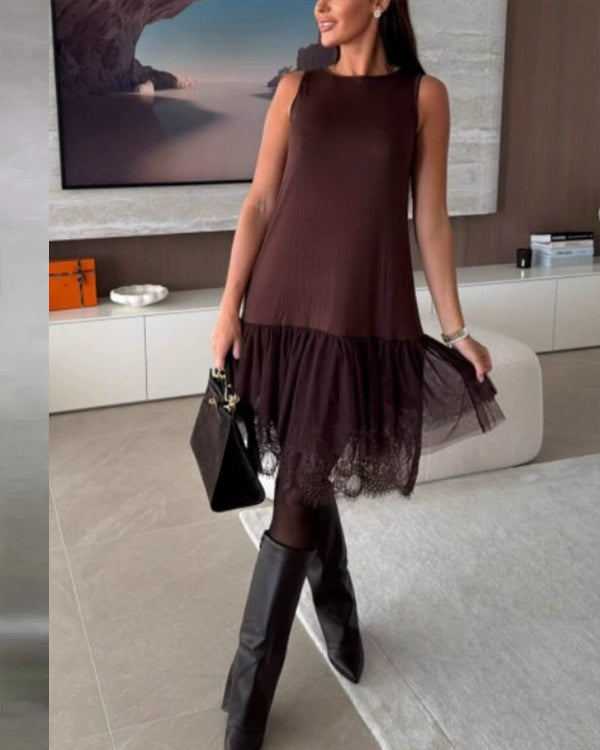 Facerya Maillard Ärmelloses Spitzenkleid