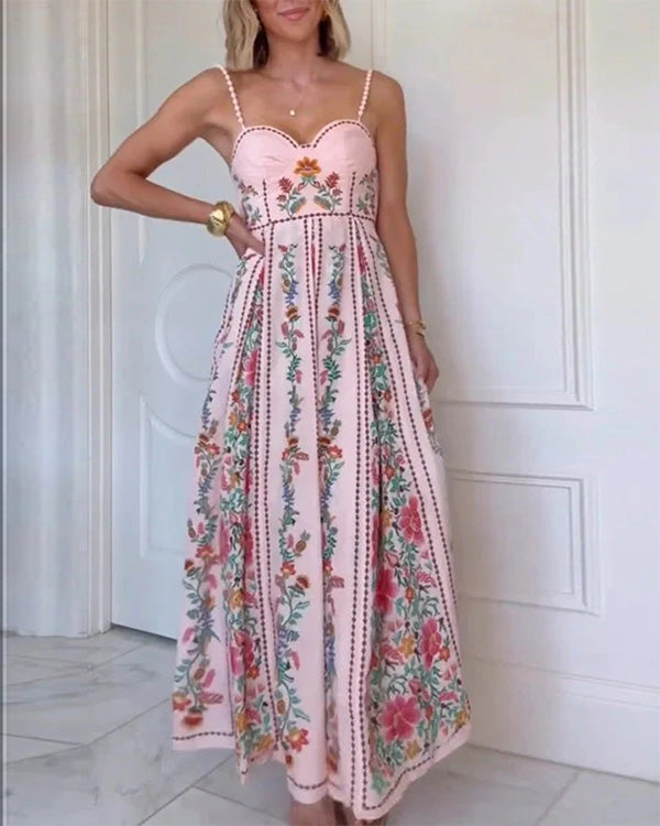 Facerya Boho bedrucktes Maxikleid