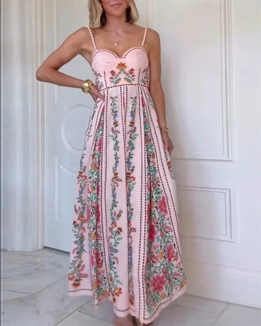 Facerya Boho bedrucktes Maxikleid