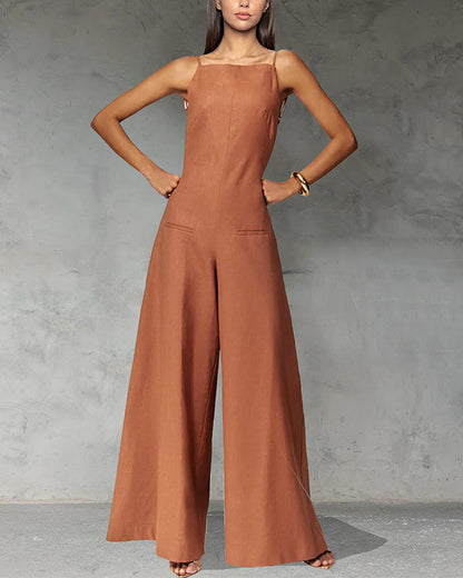 Facerya rückenfreier Jumpsuit mit weitem Bein