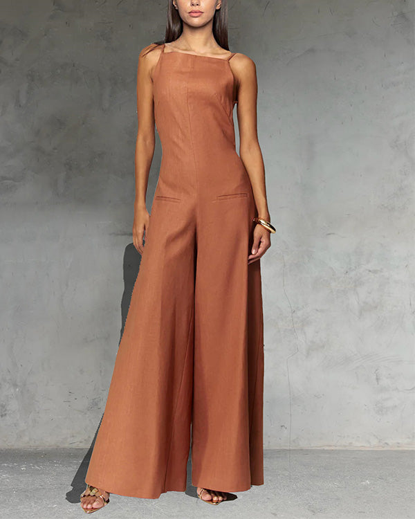 Facerya rückenfreier Jumpsuit mit weitem Bein