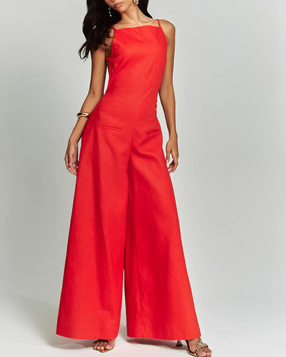 Facerya rückenfreier Jumpsuit mit weitem Bein