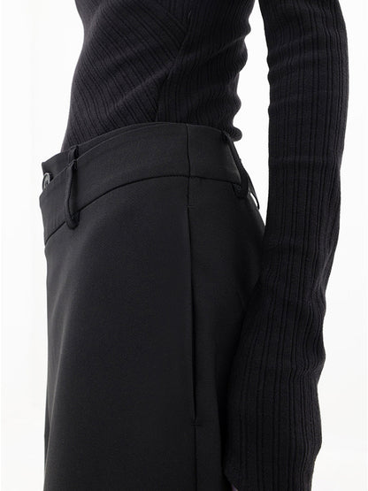Asymmetrische Layer-Knopf-Weite-Bein-Hose