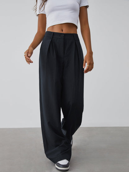 Shock Value Nadelstreifen-Hose mit weitem Bein