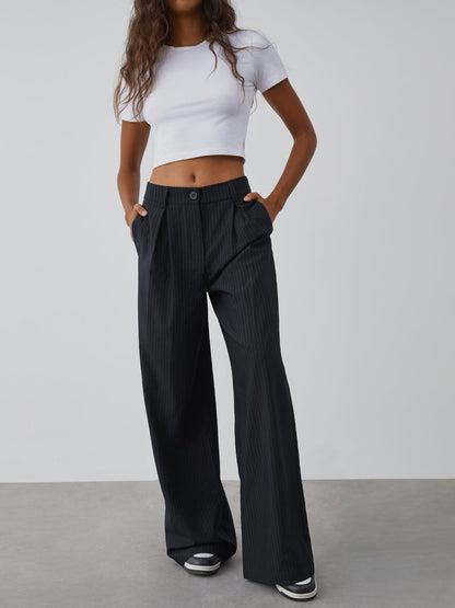 Shock Value Nadelstreifen-Hose mit weitem Bein