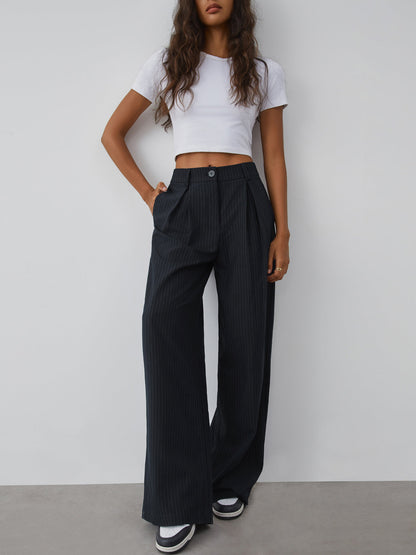 Shock Value Nadelstreifen-Hose mit weitem Bein
