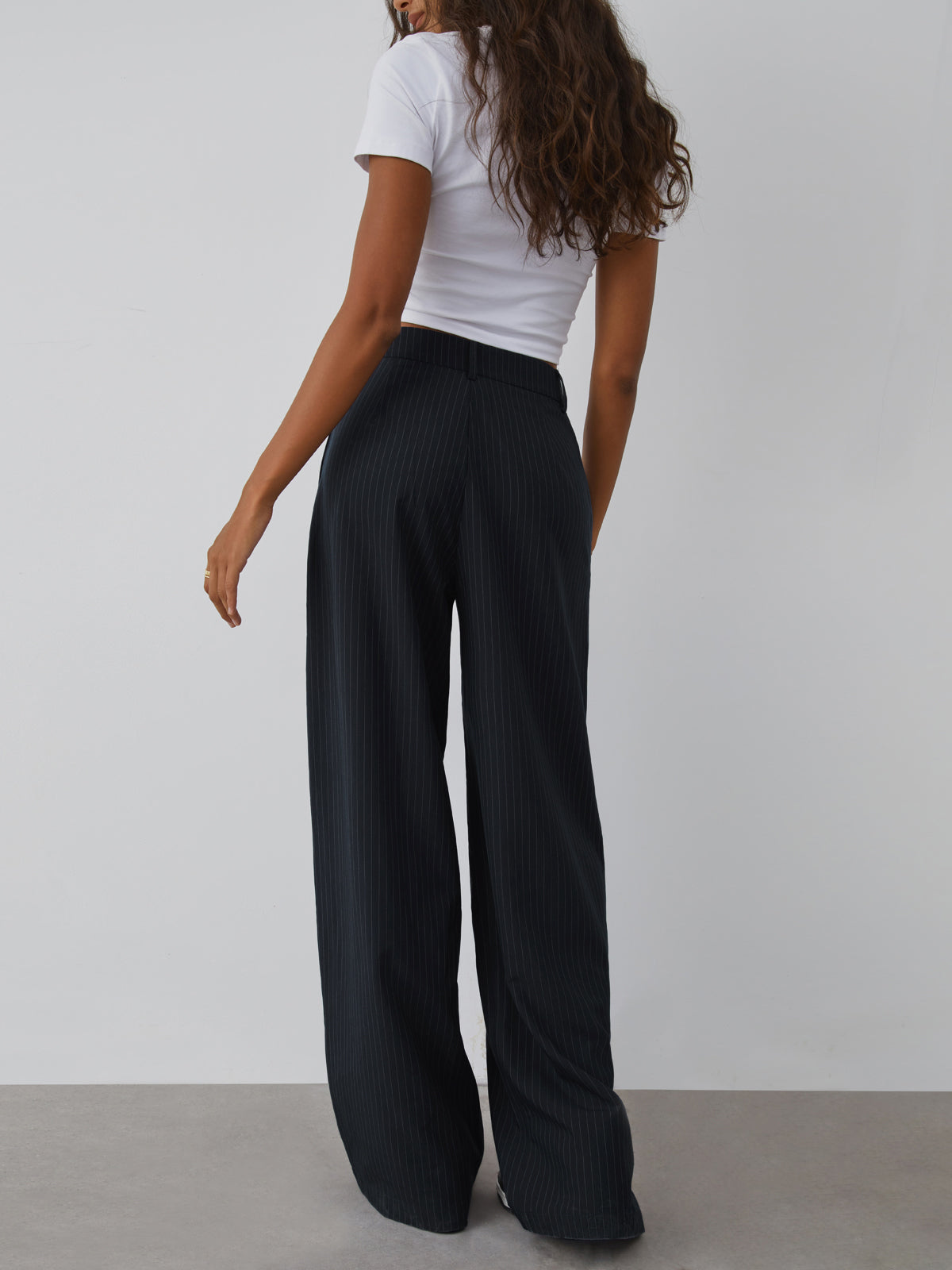 Shock Value Nadelstreifen-Hose mit weitem Bein