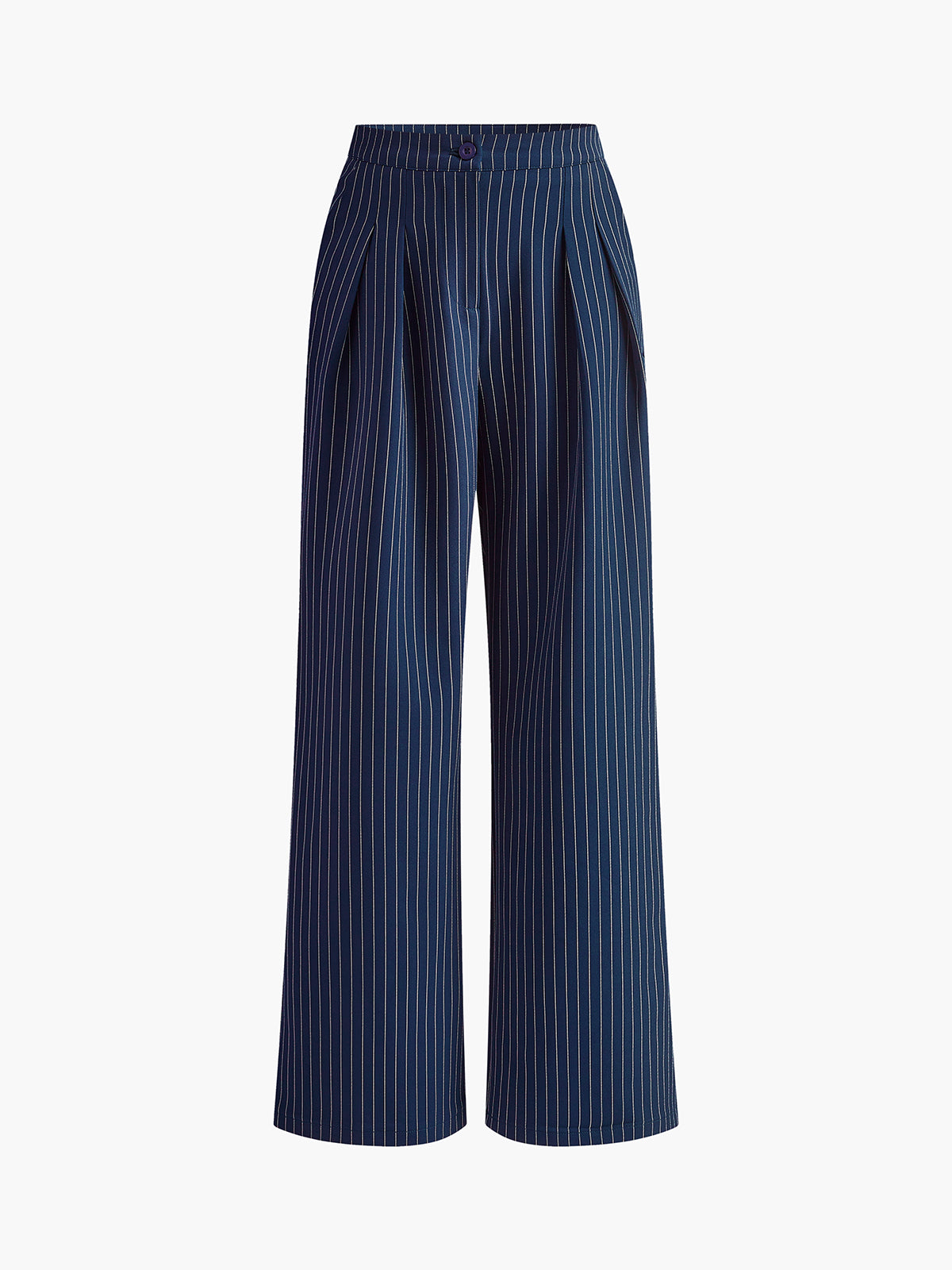 Gestreifte weite Bundfaltenhose