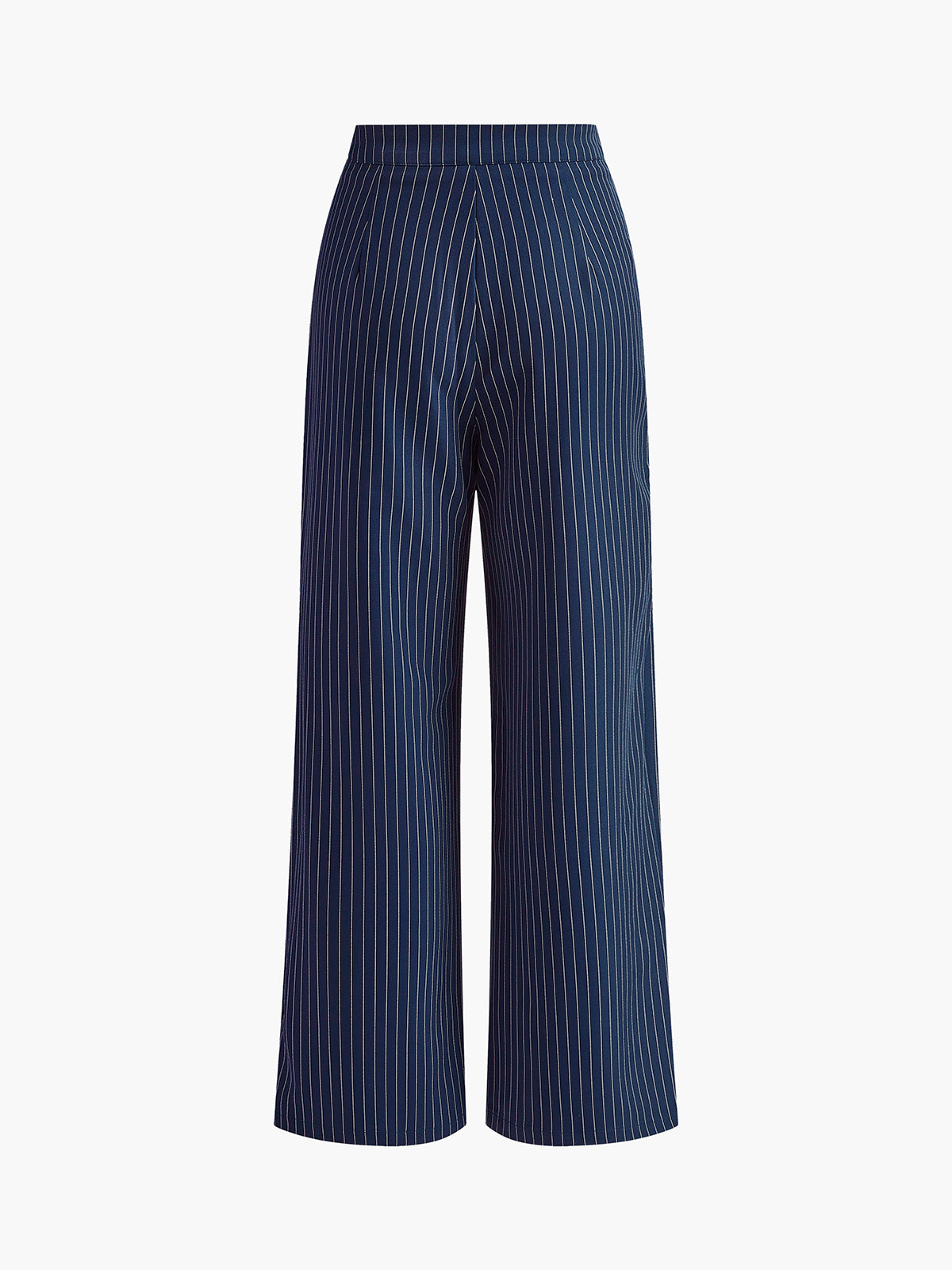 Gestreifte weite Bundfaltenhose