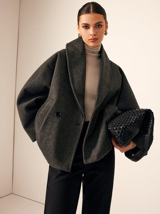 Tweedmantel mit weiten Taschen