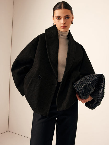 Tweedmantel mit weiten Taschen
