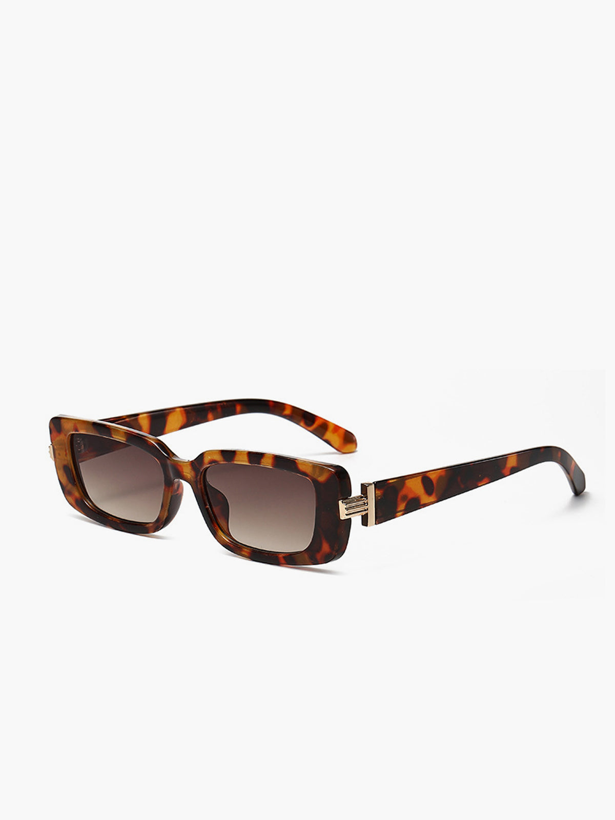 Leopardengemusterte eckige Sonnenbrille