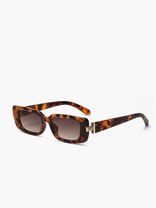 Leopardengemusterte eckige Sonnenbrille