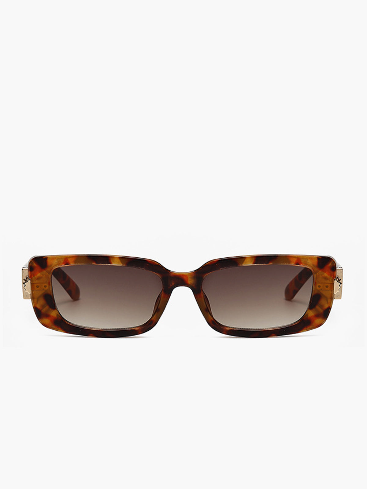 Leopardengemusterte eckige Sonnenbrille