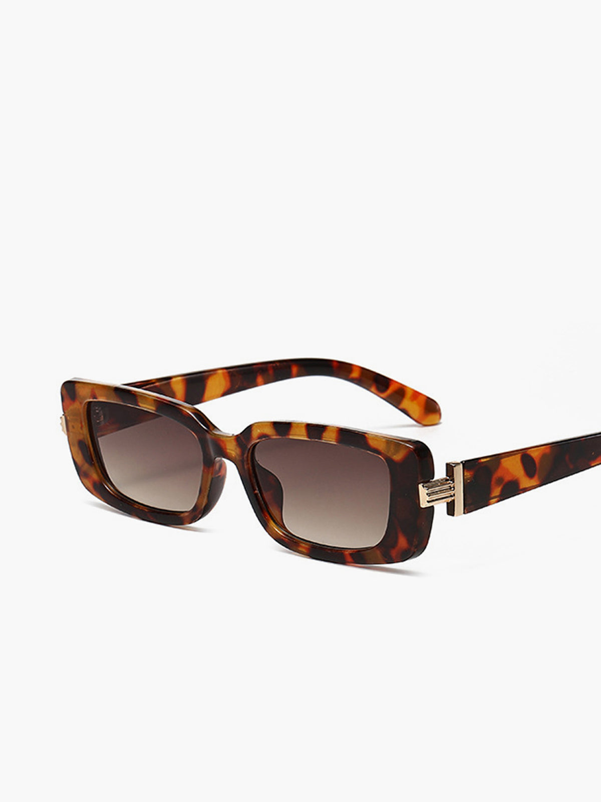 Leopardengemusterte eckige Sonnenbrille