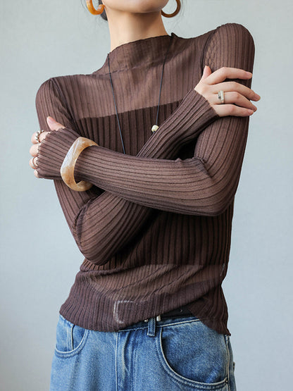 Transparenter Slim-Pullover