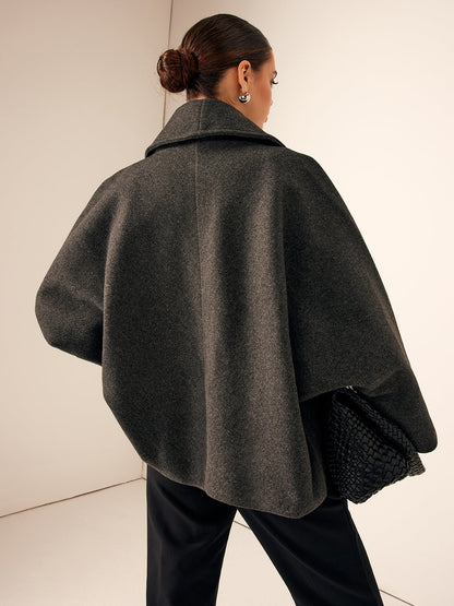 Tweedmantel mit weiten Taschen