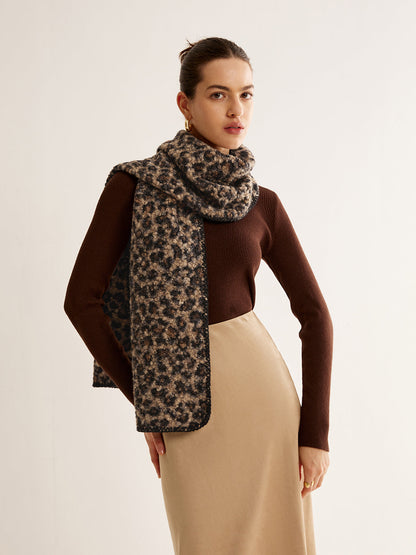 Leopardgemusterter Minky-Schal