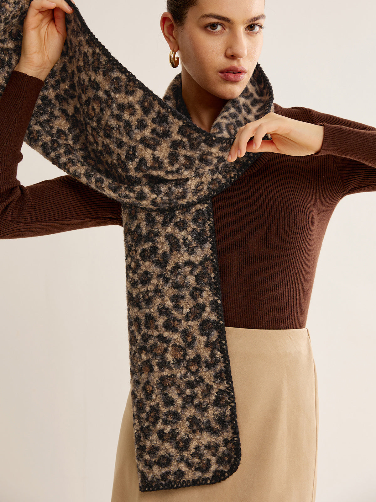 Leopardgemusterter Minky-Schal