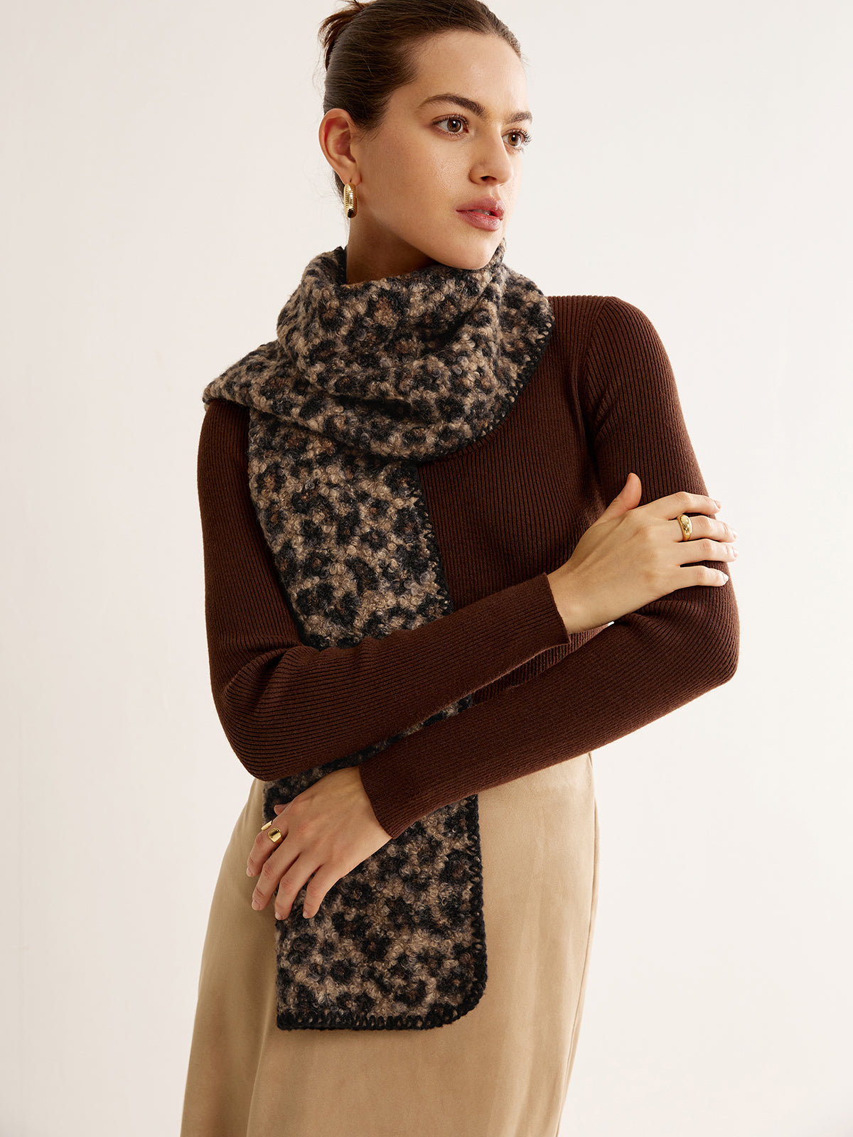 Leopardgemusterter Minky-Schal