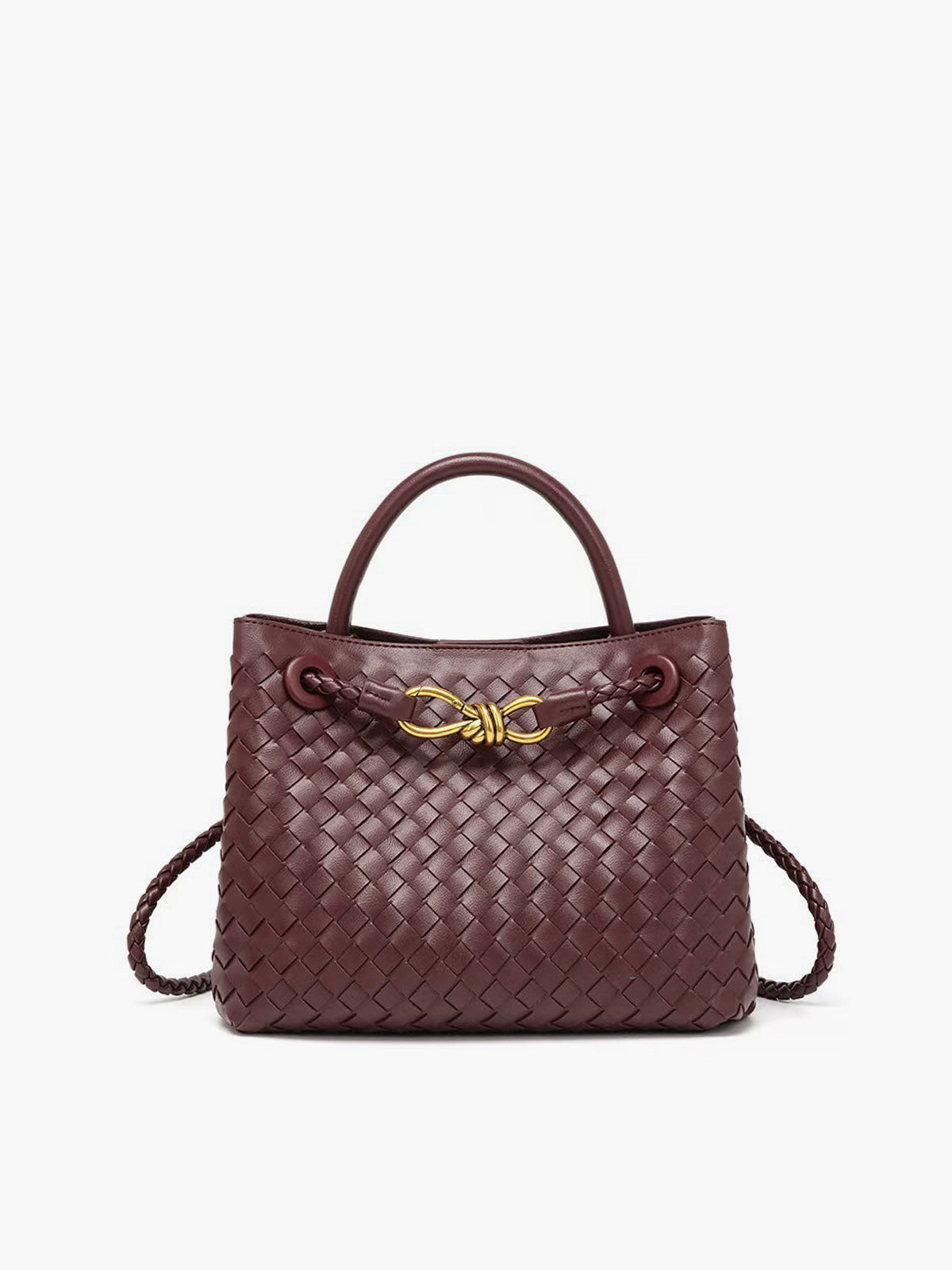 Handtasche mit Metalldetails und Drehverschluss