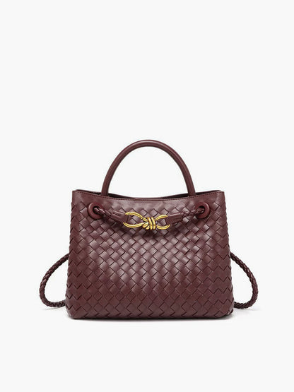 Handtasche mit Metalldetails und Drehverschluss