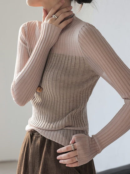 Transparenter Slim-Pullover