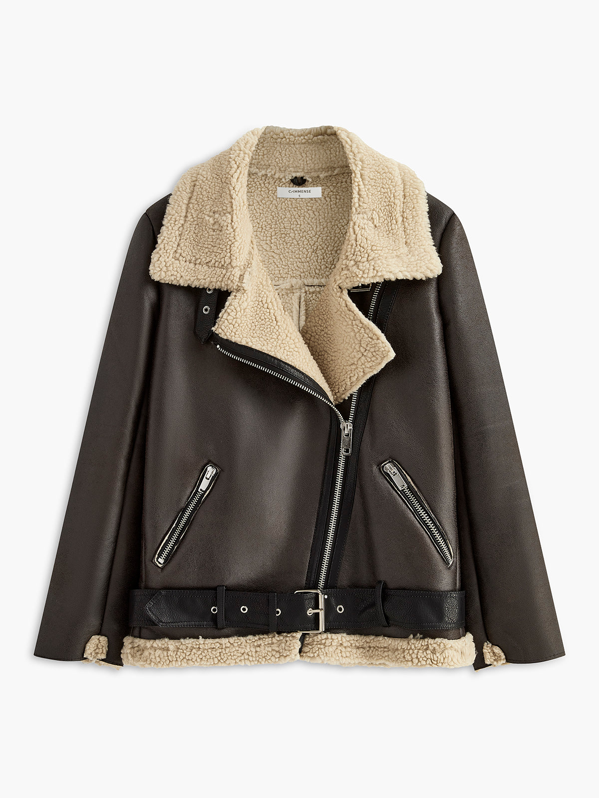 Fleecejacke mit Reißverschluss und Gürtel