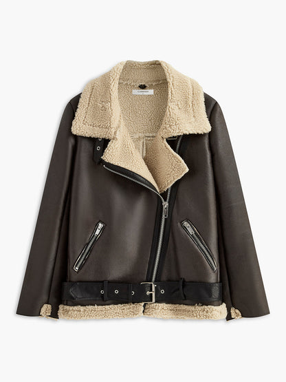Fleecejacke mit Reißverschluss und Gürtel