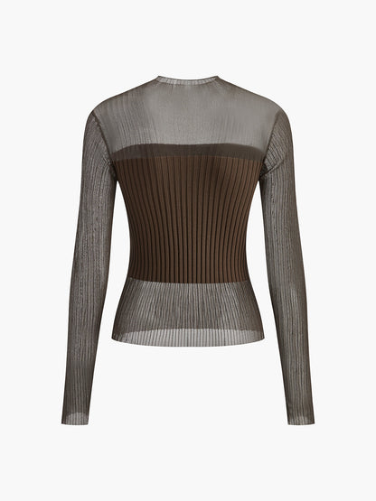 Transparenter Slim-Pullover