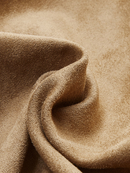 Wildlederimitat-Jacke mit weichem Revers und Knöpfen