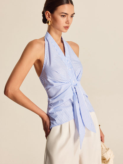 Gestreiftes Neckholder-Bindetop