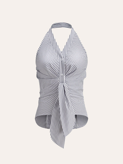Gestreiftes Neckholder-Bindetop