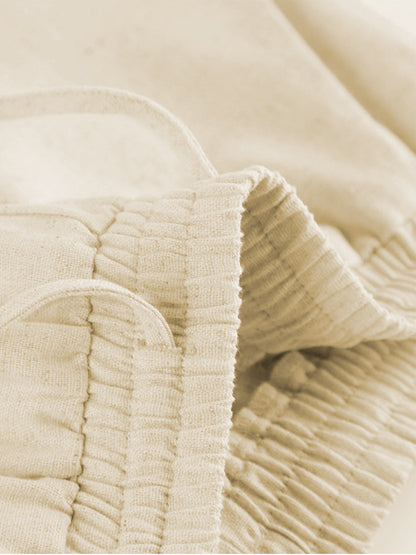 Zweiteiliges Hosen-Set mit weitem Bein aus Leinen
