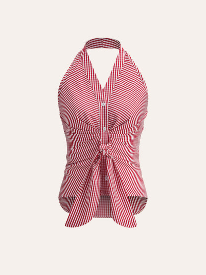Gestreiftes Neckholder-Bindetop