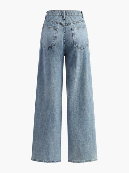 Asymmetrische High-Waist Wide-Leg Jeans