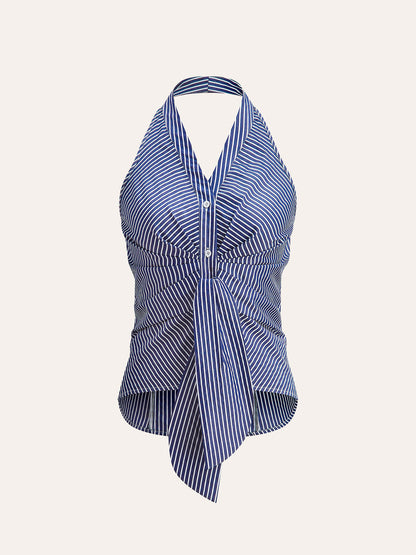 Gestreiftes Neckholder-Bindetop