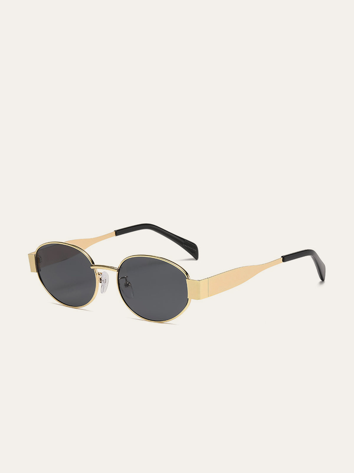 Oval-Sonnenbrille mit Goldrand