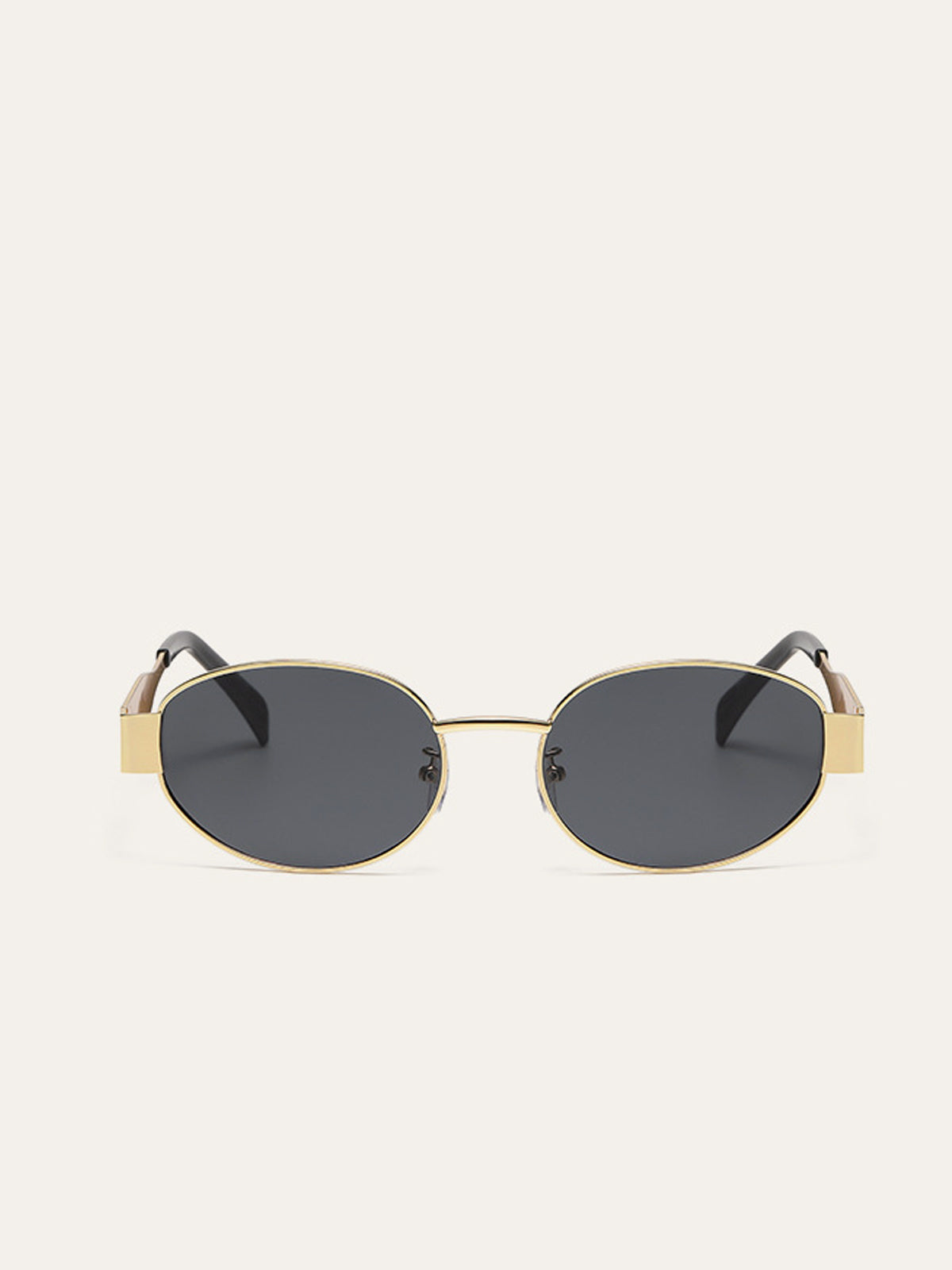 Oval-Sonnenbrille mit Goldrand