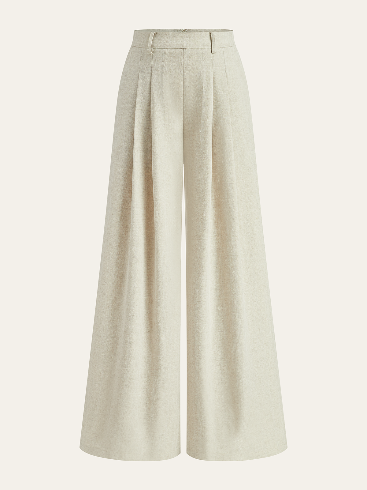Leinenmischgewebe-Hose mit weitem Bein