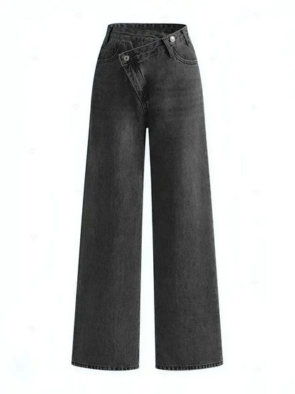 Asymmetrische High-Waist Wide-Leg Jeans