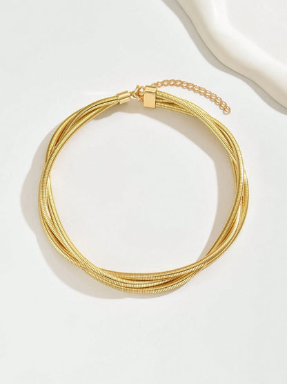 Dreilagige goldfarbene Halskette