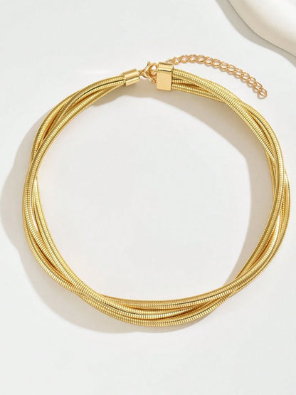 Dreilagige goldfarbene Halskette