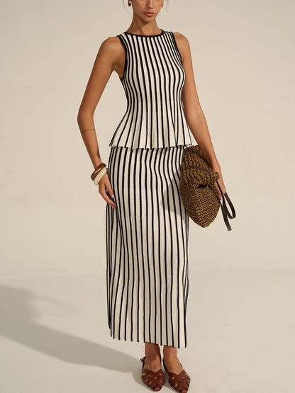 Gestreiftes Strick-Co-Ord-Set
