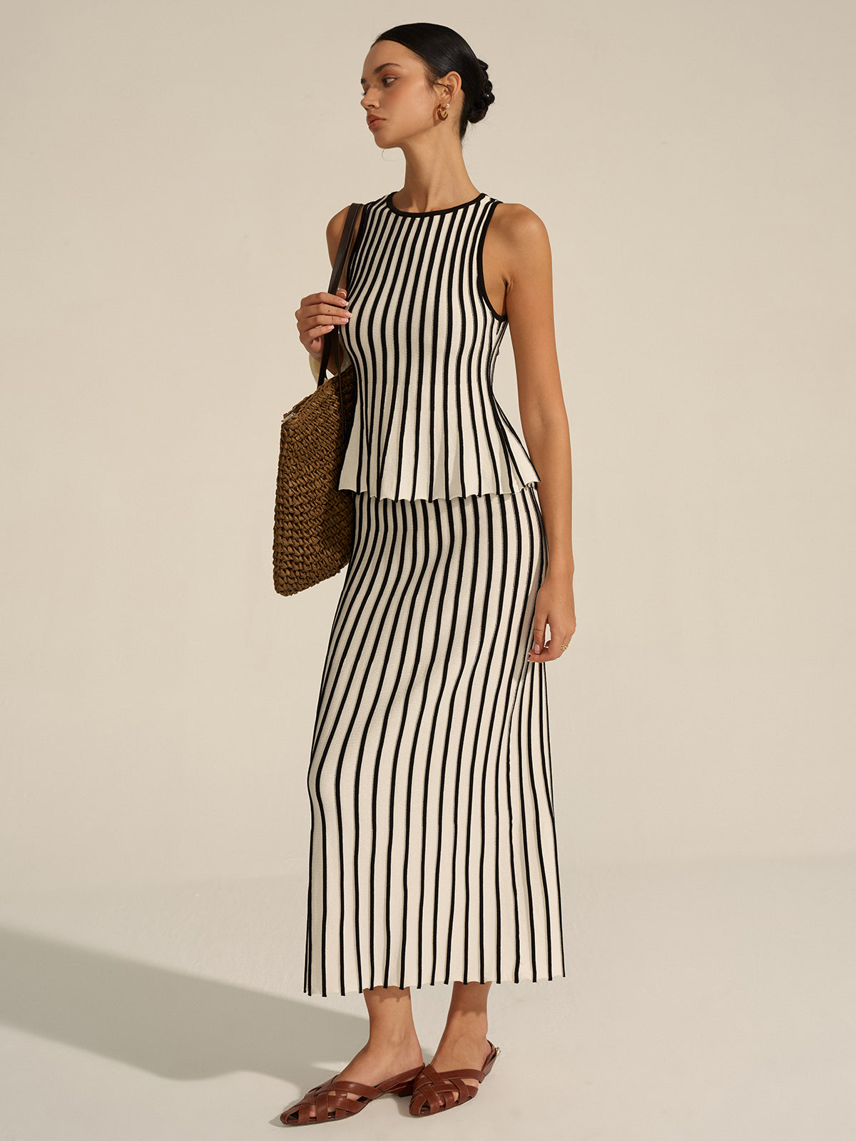 Gestreiftes Strick-Co-Ord-Set