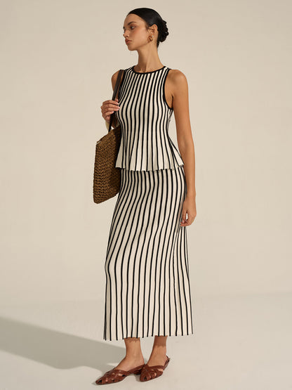Gestreiftes Strick-Co-Ord-Set
