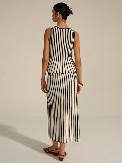 Gestreiftes Strick-Co-Ord-Set