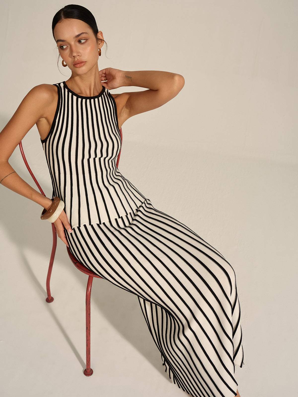 Gestreiftes Strick-Co-Ord-Set