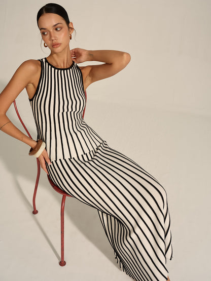 Gestreiftes Strick-Co-Ord-Set